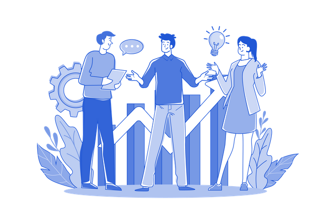 Business team discussing about business success  Illustration