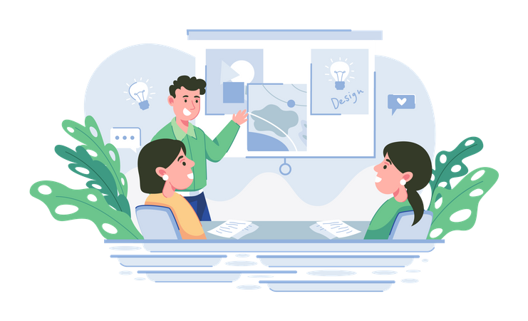 Business team discussing about creative idea  Illustration