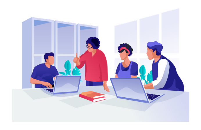 Business team discussing about business startup  Illustration