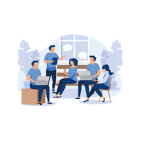 Business team discussing about work  Illustration