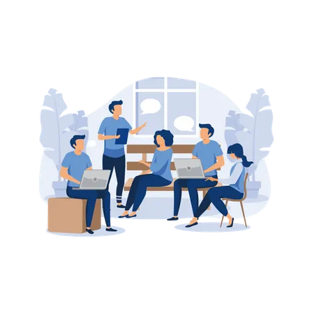 Business team discussing about work  Illustration