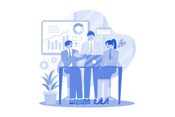 Business team discussing at office  Illustration