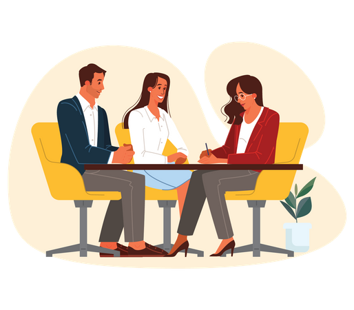 Business team discussing at office  Illustration