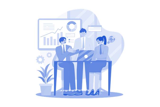 Business team discussing at office  Illustration