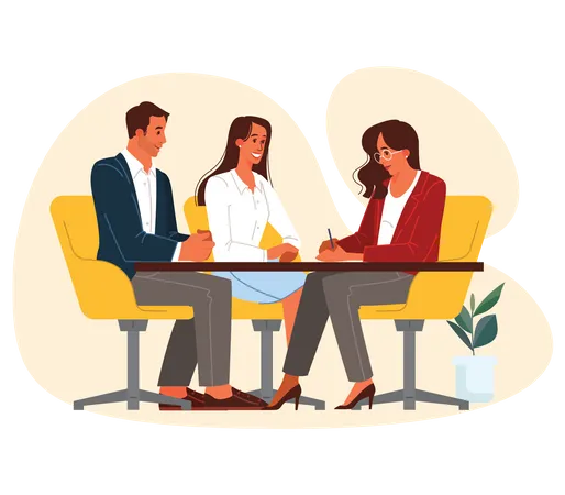 Business team discussing at office  Illustration