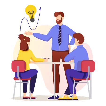Business team discussing business startup idea  Illustration