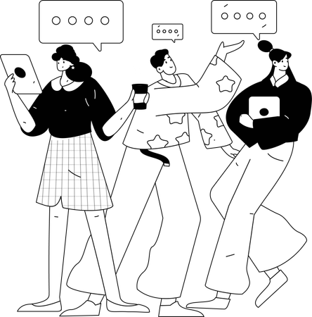 Business team discussing each other  Illustration