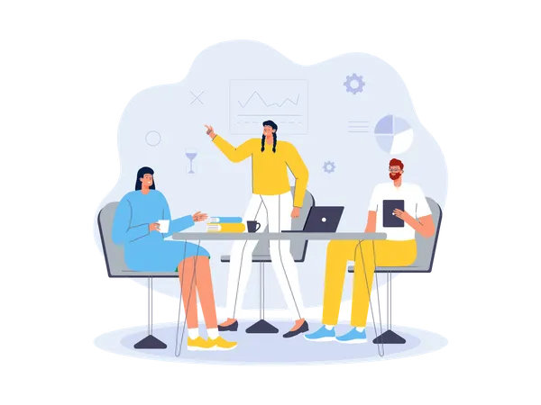 Business team discussing in conference room Illustration