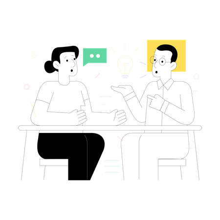 Business team discussing strategy Illustration