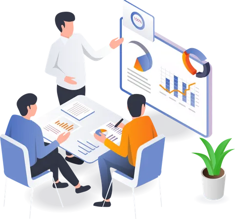 Meeting Strategy Marketing And Analytic Illustration