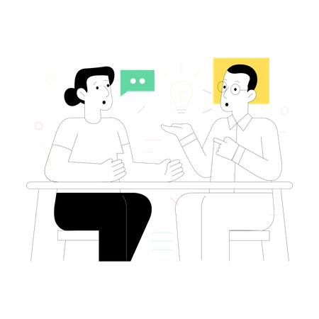 Business team discussing strategy  Illustration