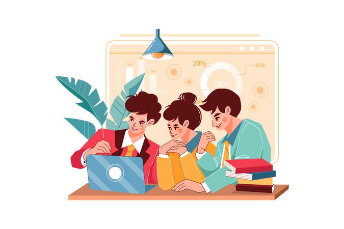 Business team discussing strategy  Illustration