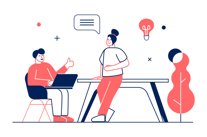 Business team discussing together  Illustration