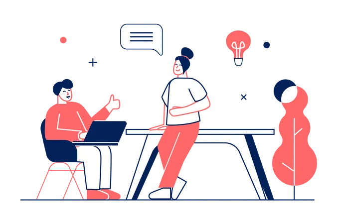 Business team discussing together  Illustration