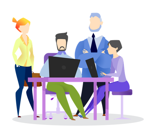 Business team discussing together  Illustration