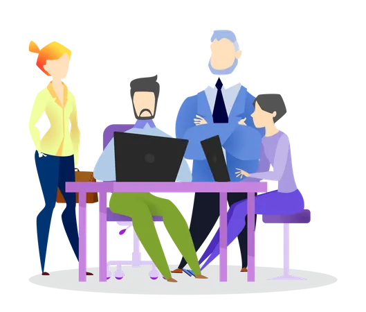 Business team discussing together  Illustration