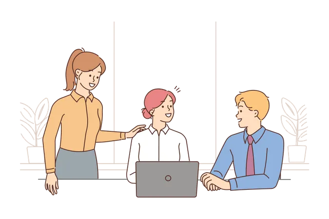 Business team discussing together  Illustration