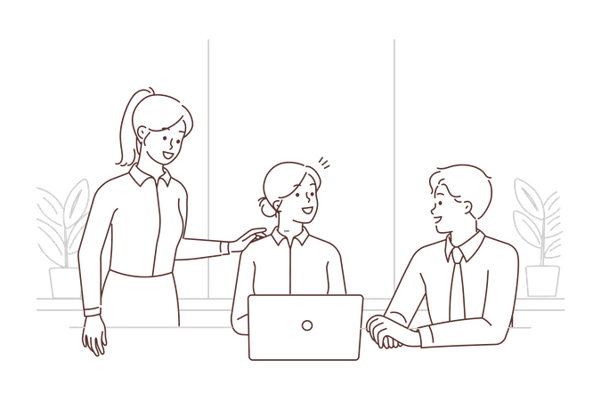 Business team discussing together  Illustration