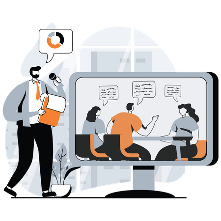 Business team discussing together  Illustration