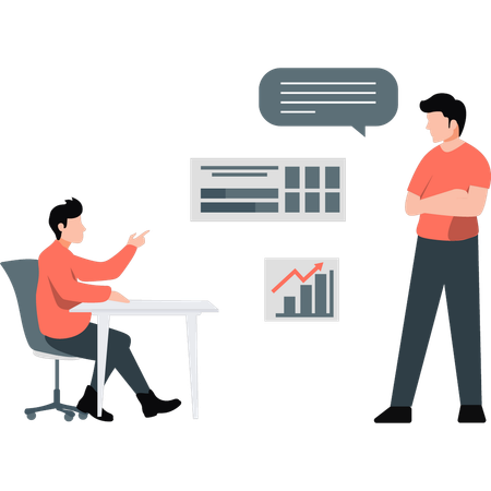 Datenanalyse für Geschäftsteamdiskussionen  Illustration