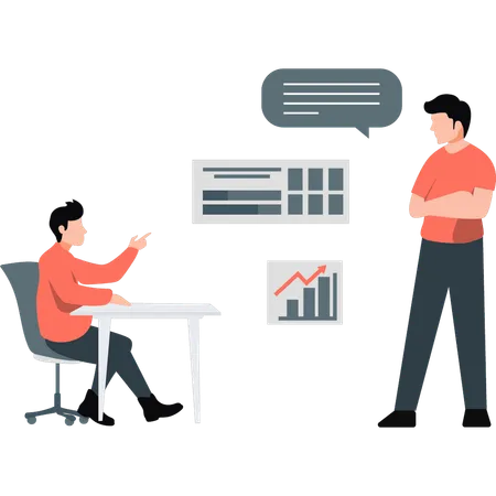 Datenanalyse für Geschäftsteamdiskussionen  Illustration