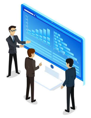 Business team doing business analysis  Illustration