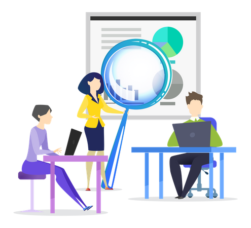 Business team doing business analysis  Illustration