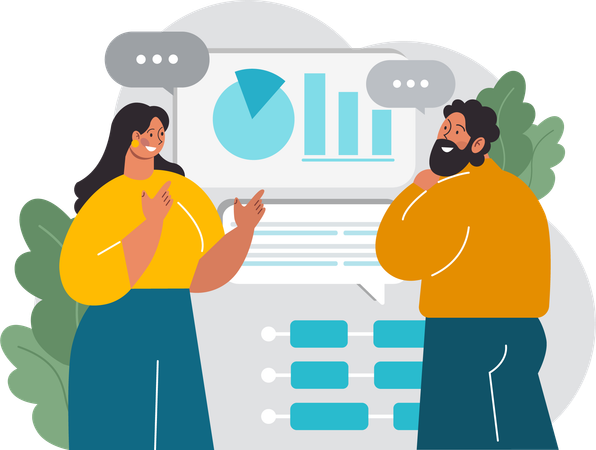 Business team doing business analysis  Illustration