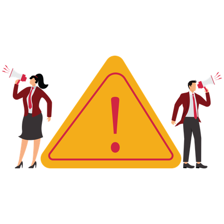 Business team doing announcement of important messages  Illustration