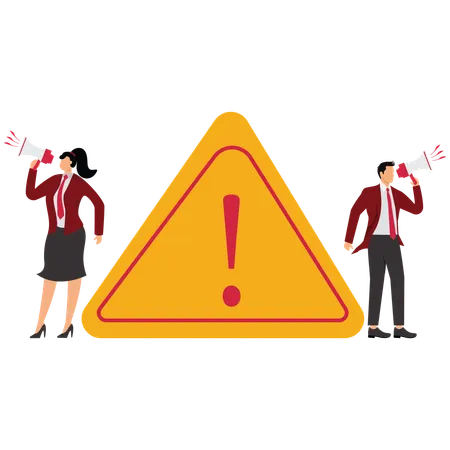 Business team doing announcement of important messages  Illustration