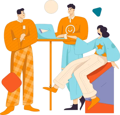 Business team doing business discussion  Illustration