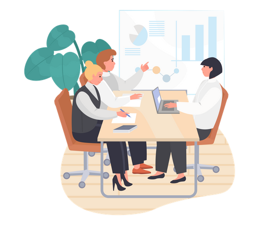 Business Team Doing Business Meeting  Illustration