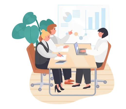 Business Team Doing Business Meeting  Illustration