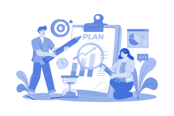Business Team Doing Business Planning  Illustration