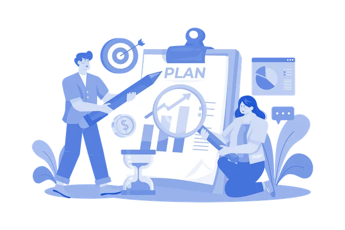 Business Team Doing Business Planning  Illustration