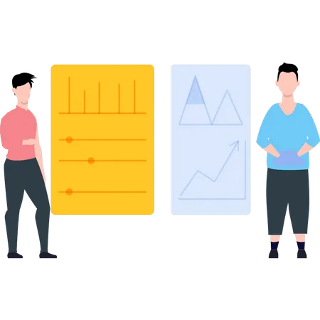 Business team doing chart analysis  Illustration