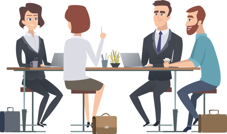 Business team doing conversation at work  Illustration