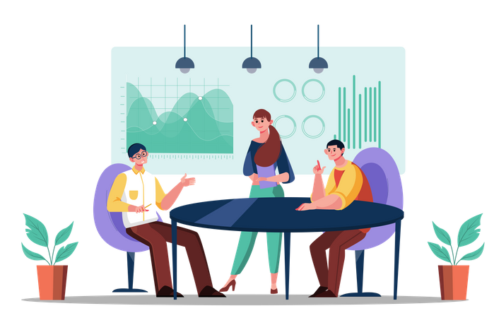 Business team doing conversation  Illustration