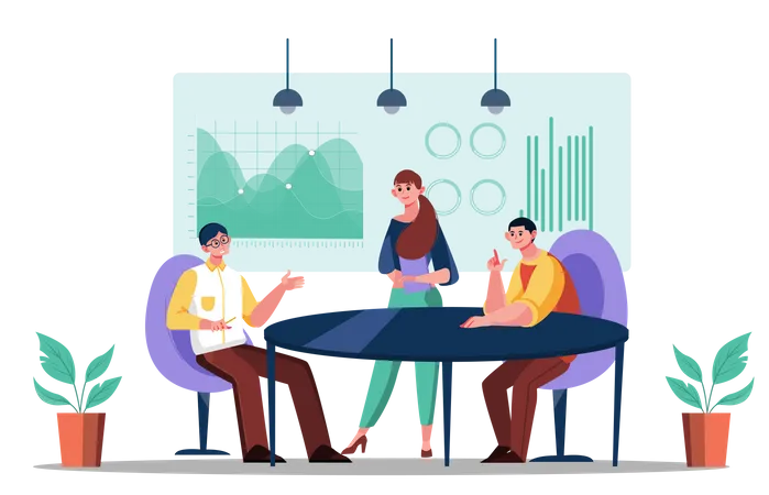 Business team doing conversation  Illustration