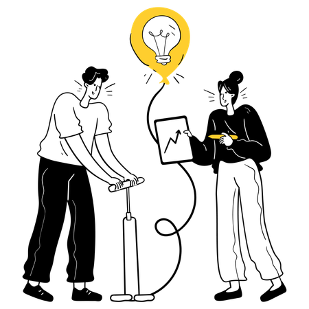 Business team doing creative idea flow  Illustration