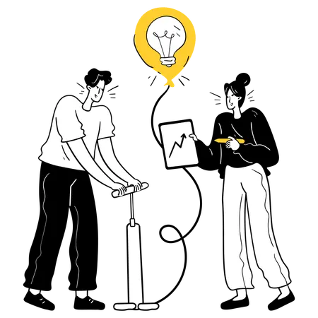 Business team doing creative idea flow  Illustration