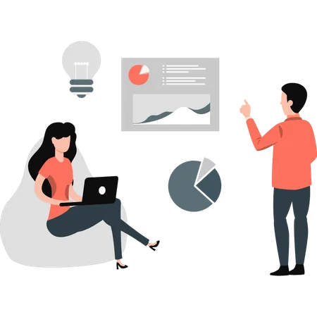 Business team doing creative ideas  Illustration