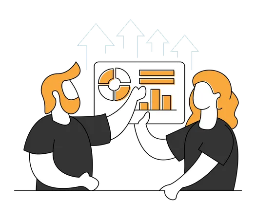 Business team doing data analysis  Illustration