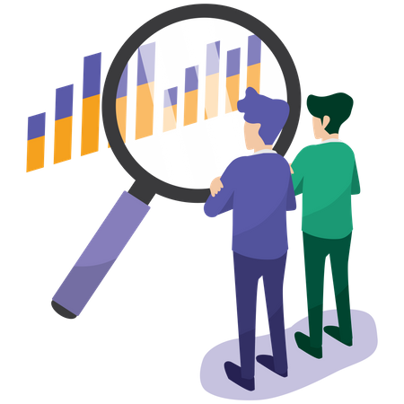 Business team doing data analysis  Illustration