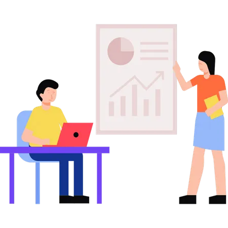 Business team doing data analysis  Illustration