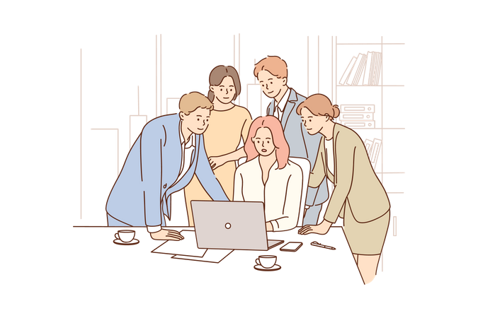 Business team doing discussion  Illustration