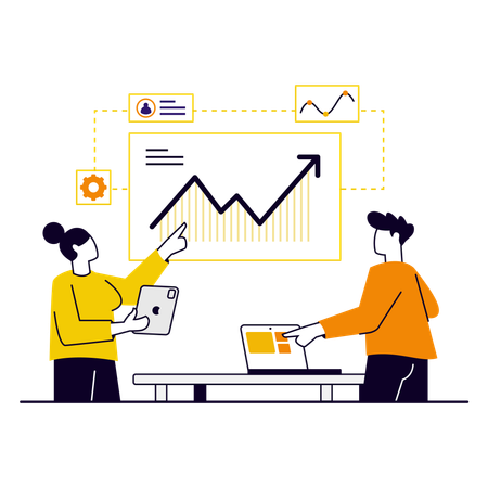 Business team doing financial analysis  Illustration