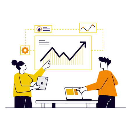 Business team doing financial analysis  Illustration