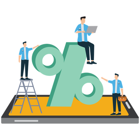 Business team doing financial analysis  Illustration