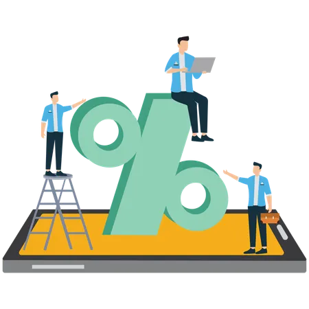 Business team doing financial analysis  Illustration